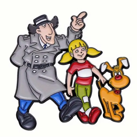 Vintage Style Inspector Gadget Enamel Fashion Pin - Picture 3 of 3